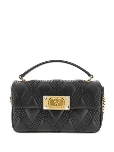 Valentino Garavani Mini Quiltie 67 Tote Bag In Black