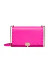 Valentino Mini Rockstud Calfskin Bag With Chain In Pink