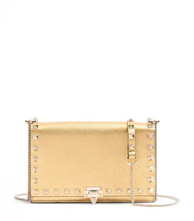 Valentino Garavani Mini Rockstud Cross-body Bag In Gold