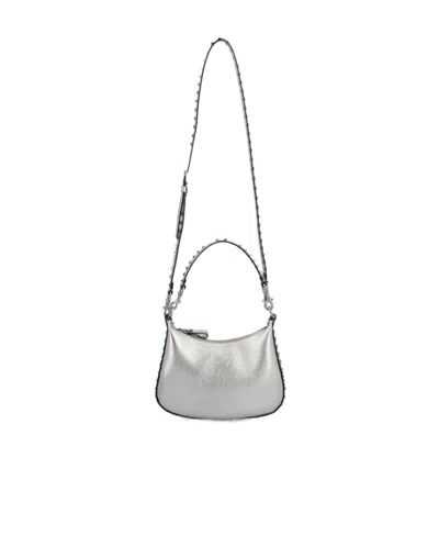 Valentino Garavani Mini Rockstud Cross Body Bag In Gray