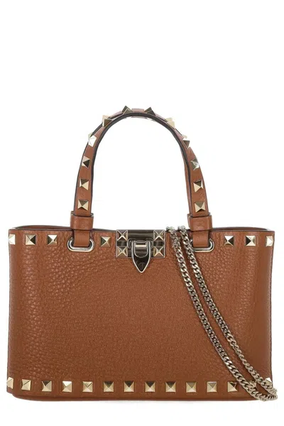 Valentino Garavani Valentino Mini Rockstud Handbag In Brown