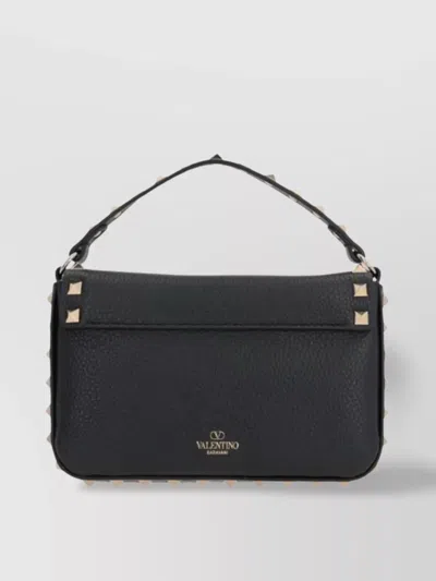 Valentino Garavani Mini Rockstud Leather Bag With Studded Design In Black