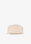 Valentino Mini Rockstud Leather Crossbody Bag In White