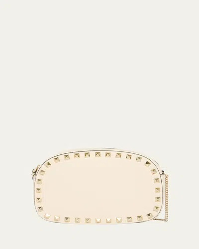 Valentino Garavani Mini Rockstud Leather Crossbody Bag In White