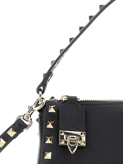 Valentino Garavani Mini Rockstud Leather Crossbody Handbag In Black