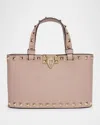 Valentino Garavani Mini Rockstud Leather Tote Bag In Pink