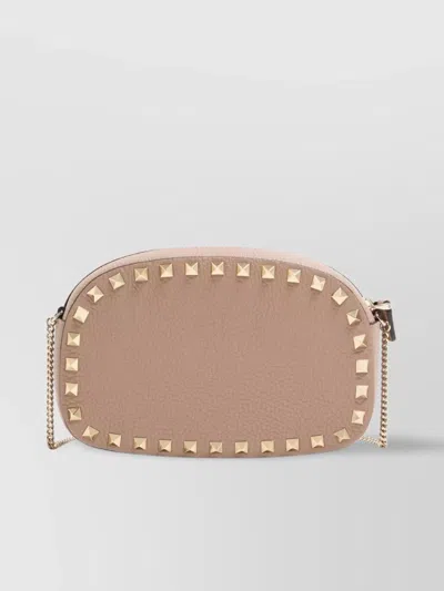 Valentino Garavani Mini Rockstud Shoulder Bag In Neutral