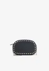 Valentino Garavani Black Calf Leather Rockstud Mini Bag In Black