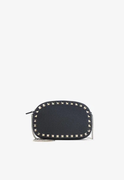 Valentino Garavani Mini Rockstud Shoulder Bag In Black