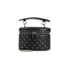 Valentino Garavani Black Quilted Leather Cylindrical Vanity Bag With Chain Women In Black