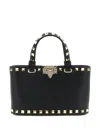 Valentino Rockstud Mini Tote Bag With Chain Strap In Black