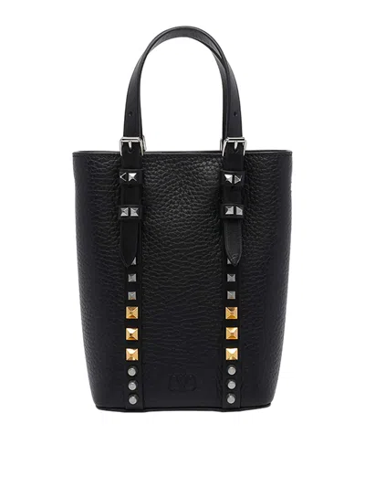 Valentino Garavani Mini Rockstud Tote Bag In Black
