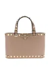 Valentino Garavani Mini Rockstud Leather Top Handle Bag In Pink