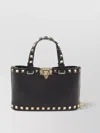 Valentino Mini Shopping Bag Metal Studs In Black