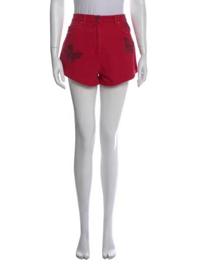 Pre-owned Valentino Mini Shorts In Red