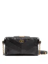 Valentino Garavani Panthea Small Shoulder In Nappa Leather With Chevron Pattern Bags In Black