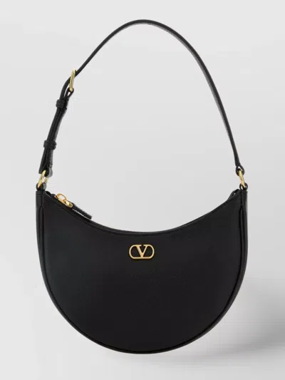 Valentino Garavani - Vlogo Signature Mini Leather Hobo Bag In Black