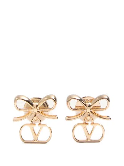 Valentino Garavani Valentino Mini Signature Logo Statement Earrings In Gold