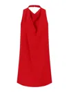 Valentino Womens Paris Halter-neck Silk-crepe Mini Dress In Red