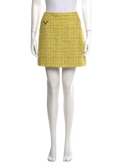 Pre-owned Valentino Mini Skirt W/ Tags In Yellow