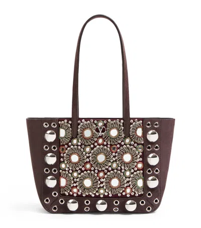 Valentino Garavani Mini Suede Embroidered Nellcôte Shoulder Bag
