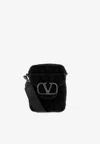 Valentino Mini Toile Iconographe Messenger Bag In Black