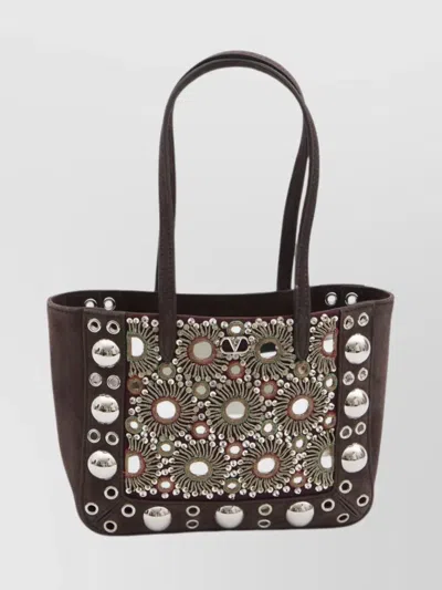 Valentino Garavani Mini Tote Bag With Rivets And Mirrors