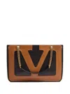 Valentino Black Nappa Leather Small Viva Superstar Shoulder Bag In Brown