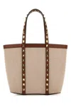 Valentino Garavani Two-tone Canvas Medium Rockstud Handbag