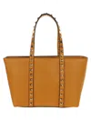Valentino Mini Tote Rockstud In Golden Cuir