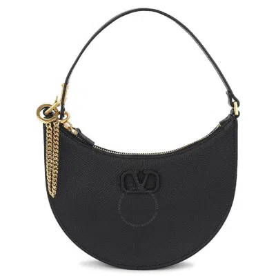 Valentino Garavani Valentino Mini V-logo Signature Leather Hobo Bag