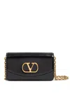 Valentino Garavani Garavani Vain Clutch Bag In Shiny Calfskin Woman Black Uni In Black