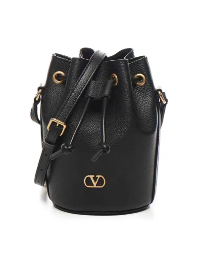 Valentino Garavani Mini Vlogo Bucket Bag In Black