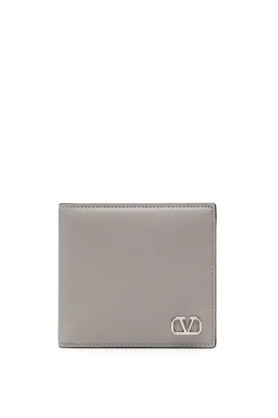 Valentino Garavani Valentino Mini Vlogo Card Case In Grey