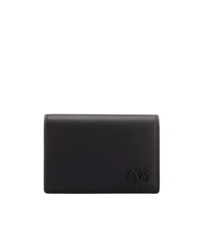 Valentino Garavani Mini Vlogo Cardholder In Black