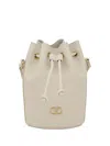Valentino Garavani Mini Vlogo Drawstring Bucket Bag In Ivory