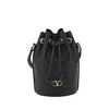 Valentino Vlogo Signature Mini Leather Bucket Bag In Black