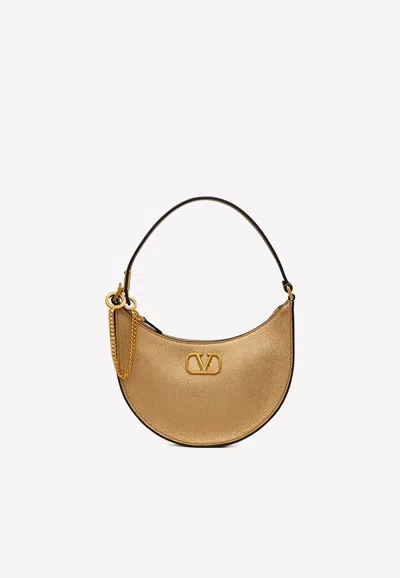 Valentino Garavani Mini Vlogo Shoulder Bag In Gold