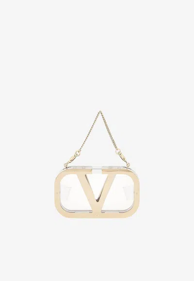 Valentino Garavani Mini Vlogo Minaudière In Gold