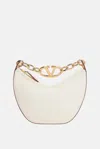 Valentino Mini Vlogo Moon Leather Top Handle Bag In White