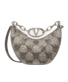 Valentino Mini Vlogo Moon Hobo Bag With Embroidery And Chain