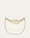Valentino Garavani Mini Vlogo Moon Leather Hobo Bag In Ivory