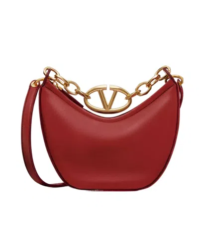 Valentino Garavani Mini Vlogo Moon Shoulder Bag In Red