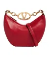 Valentino Mini Vlogo Moon Tote Bag In Red