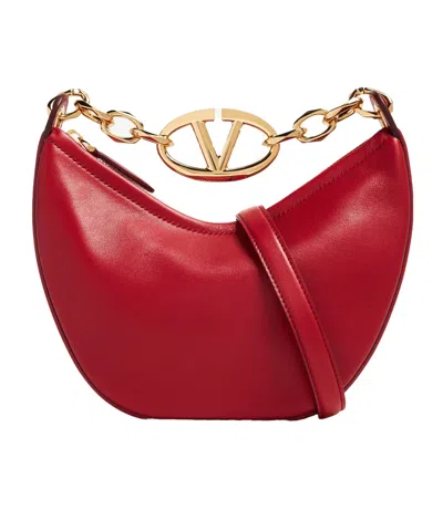 Valentino Garavani Mini Vlogo Moon Tote Bag In Red