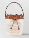 Valentino Vlogo Plaque Drawstring Bucket Bag