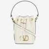 Valentino Mini Vlogo Signature Bucket Bag With Top Handle In White