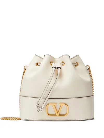 Valentino Garavani Vlogo Chain-strap Leather Mini Bag In White