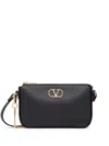 Valentino Vlogo Signature Leather Crossbody Bag In Black