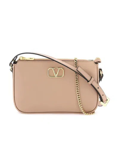 Valentino Garavani Mini Vlogo Signature Crossbody Bag In Nude